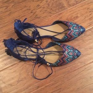 Brand new lace up flats